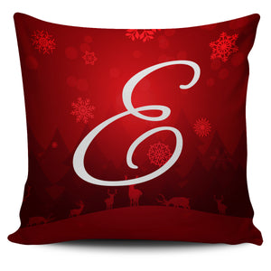 Christmas Love Pillow Cover - Letter E