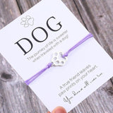 Friendship Bracelet Gift for Him Paw Print Bracelet Dog Lover Gift Dog Lover Jewelry Wish Bracelet Gift for Pet Dog Parents