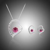 Heart necklace earrings European and American fashion jewelry set