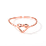 Stainless steel ring beautiful gold plated heart shape adjustable women's ring open ring