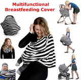 Cotton / Milk Silk 5 In1 Baby Feeding Cover Nursing Scarf Breastfeeding Cover